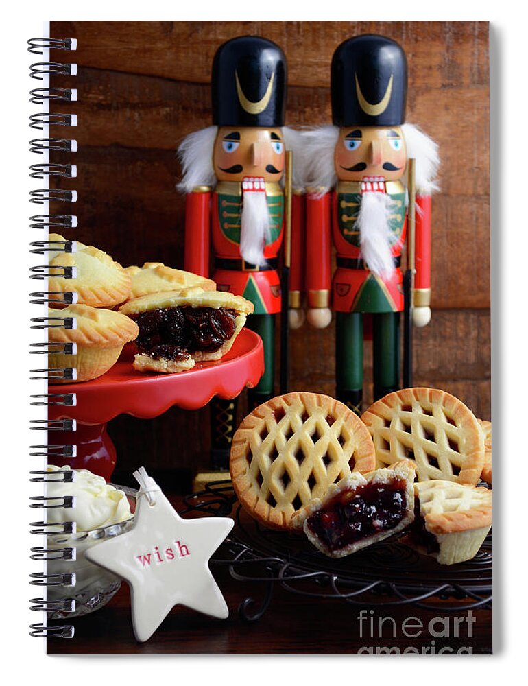 December 25 Spiral Notebook featuring the photograph Traditional Christmas Fruit Mince Pies. by Milleflore Images