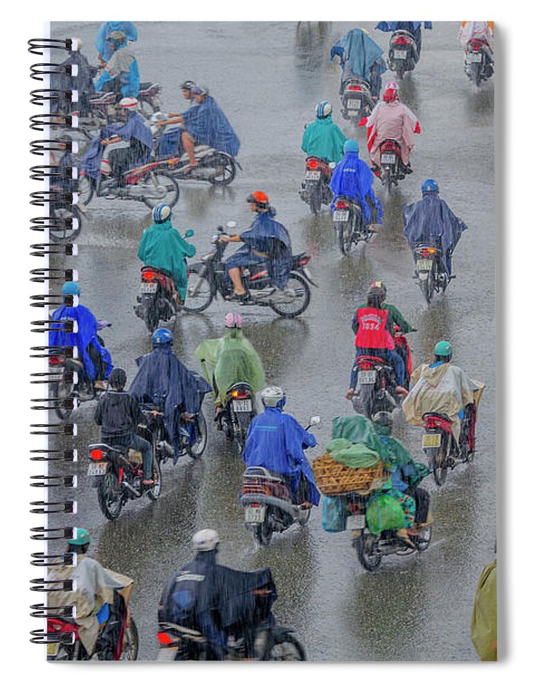 Ho Chi Minh City Spiral Notebook featuring the photograph Traffic In Ho Chi Minh City by Rwp Uk