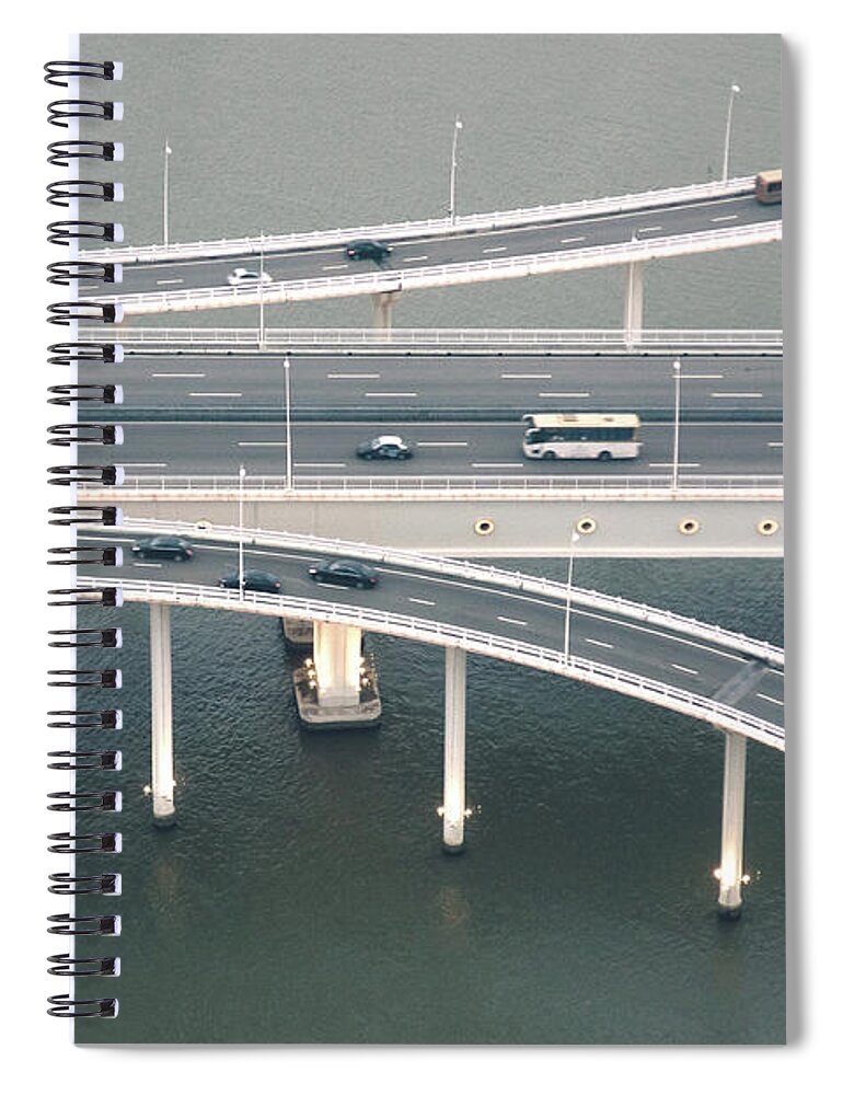 Macao Spiral Notebook featuring the photograph Traffic Network by Jimmy Ll Tsang