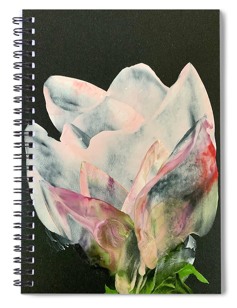 White Tulip Spiral Notebook featuring the painting Transparent Tulip by Tommy McDonell