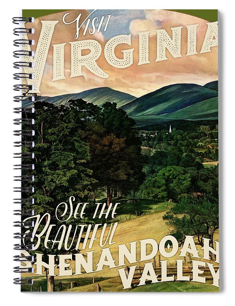 Travel Spiral Notebook featuring the drawing Travel Poster_virginia by Luigi Lucioni