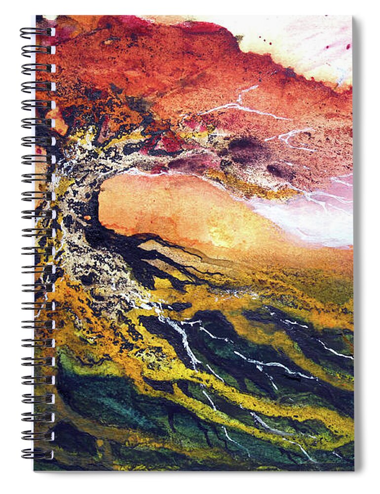 Tree Spiral Notebook featuring the painting Tree Spirit - Sunrise by Judy Frisk