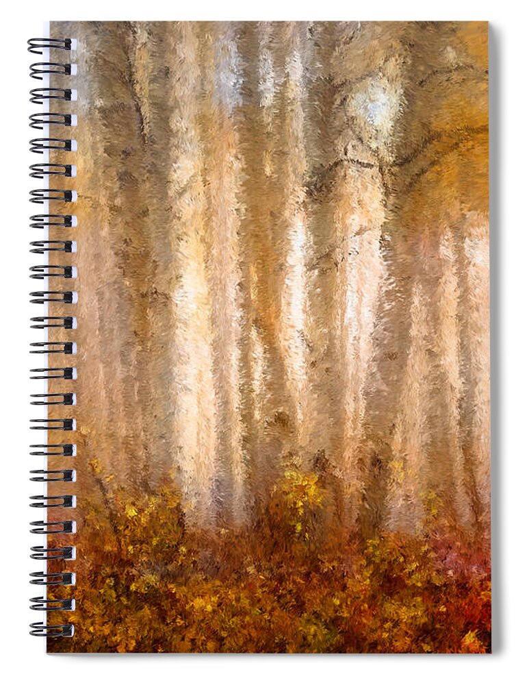 Trees Spiral Notebook featuring the painting Trees by Vart Studio