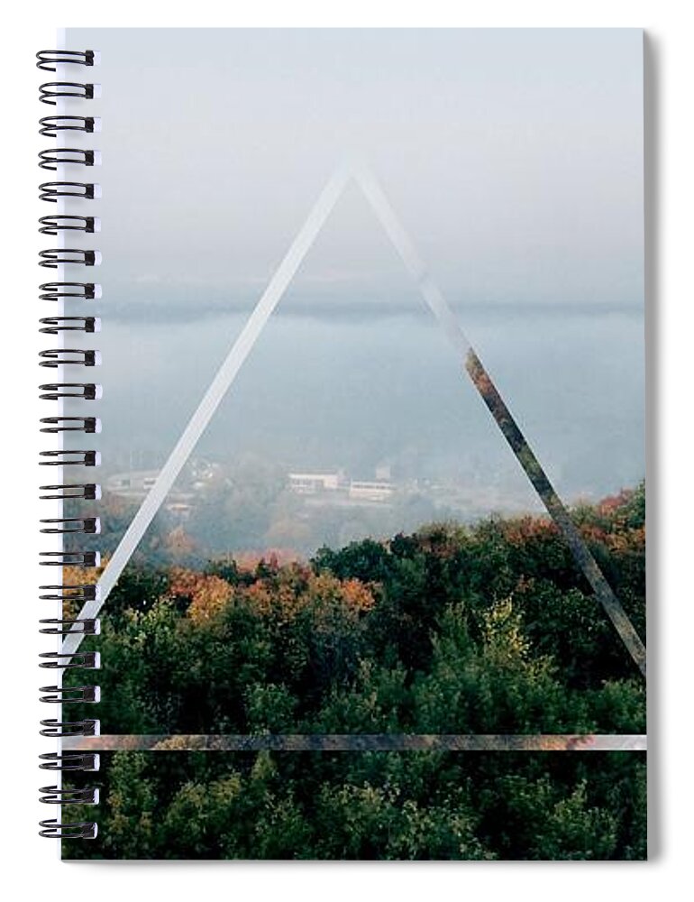 Tranquility Spiral Notebook featuring the photograph Triangle Shape Over Forest Against by Bulat Kinzyagulov / Eyeem