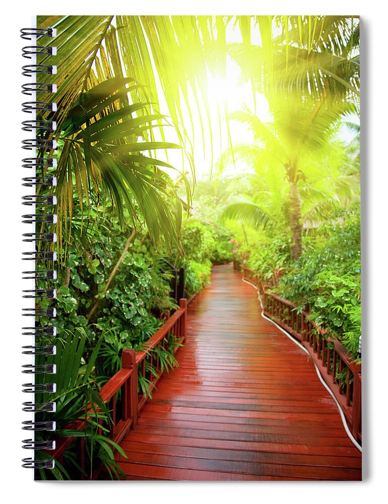 Pedestrian Spiral Notebook featuring the photograph Tropical Garden by Vladgans