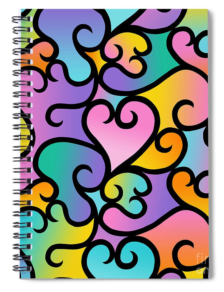 Abstract Spiral Notebook featuring the mixed media True Shades of LOve by Heather Schaefer