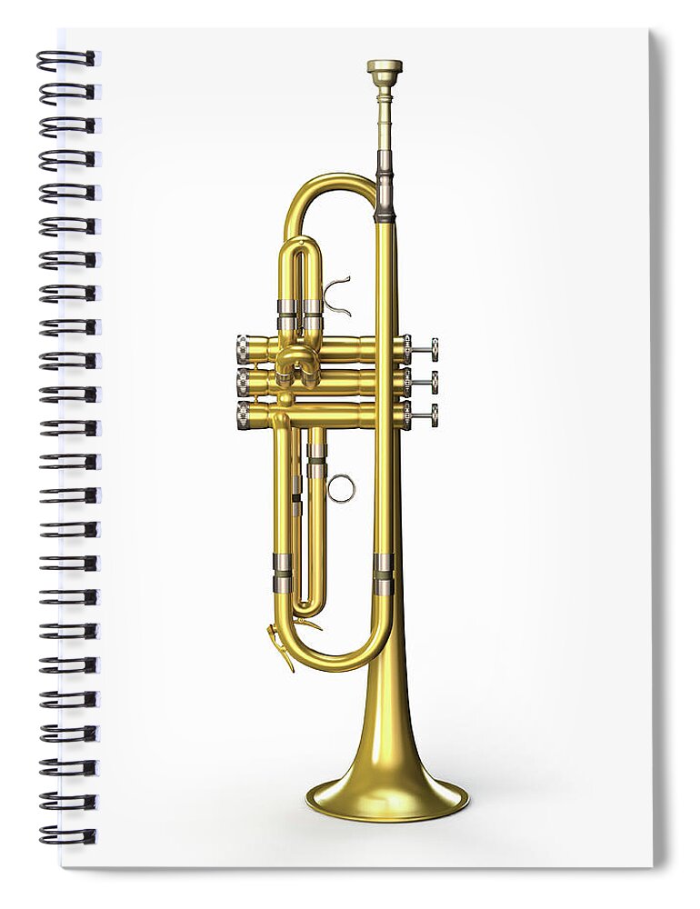 White Background Spiral Notebook featuring the photograph Trumpet by Burazin
