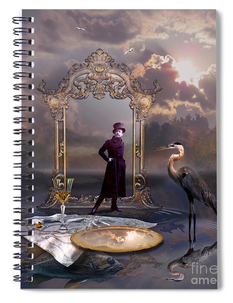 Romantic Spiral Notebook featuring the digital art Trysting place by Alexa Szlavics