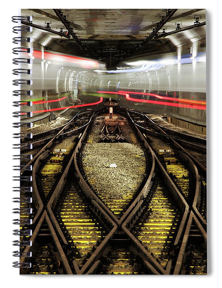 Subway Spiral Notebook featuring the photograph Tube Trails by Copyright By Tk21hx