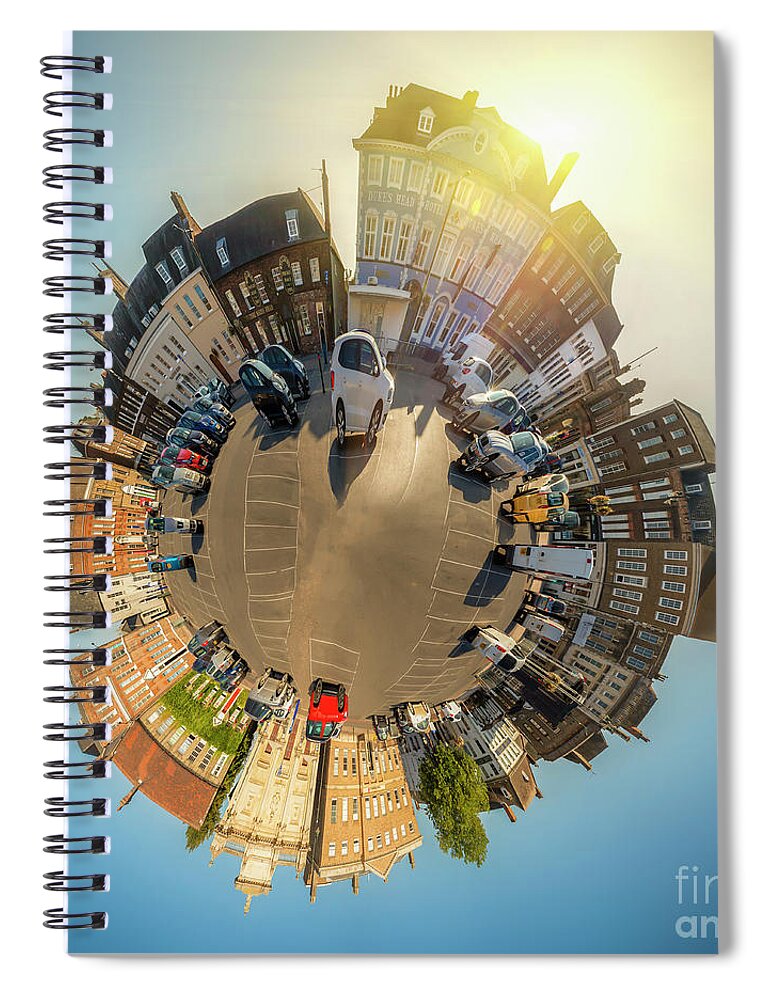 Norfolk Spiral Notebook featuring the photograph Tuesday Market Place mini planet by Simon Bratt