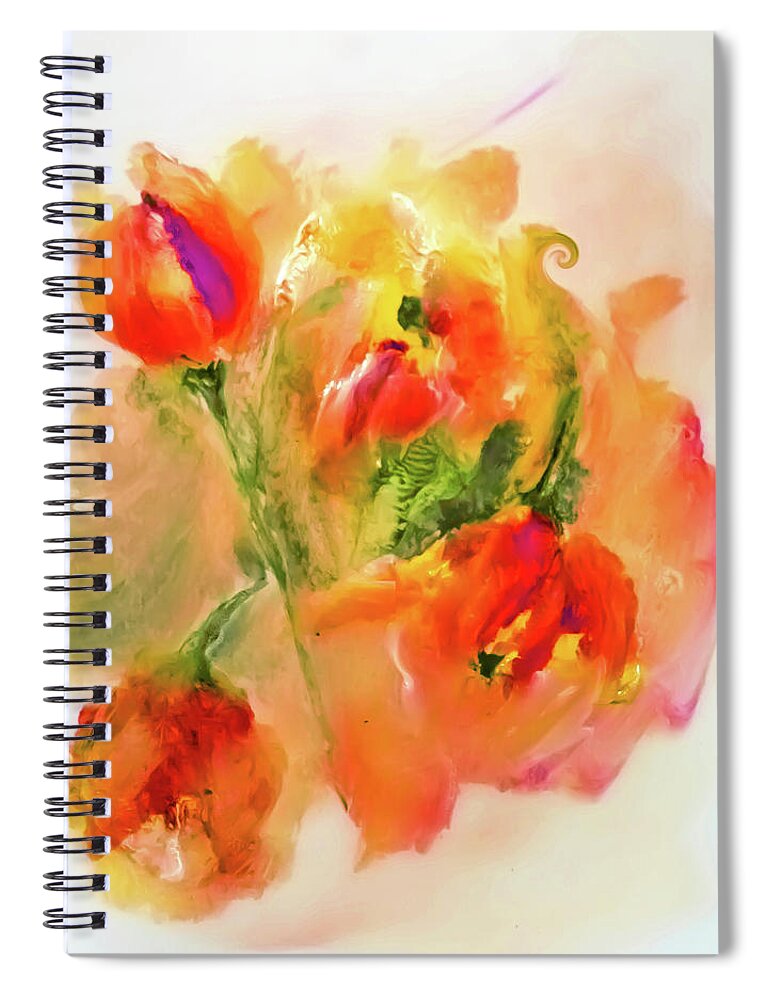 Tulip Spiral Notebook featuring the painting Tulip Wind by Lisa Kaiser