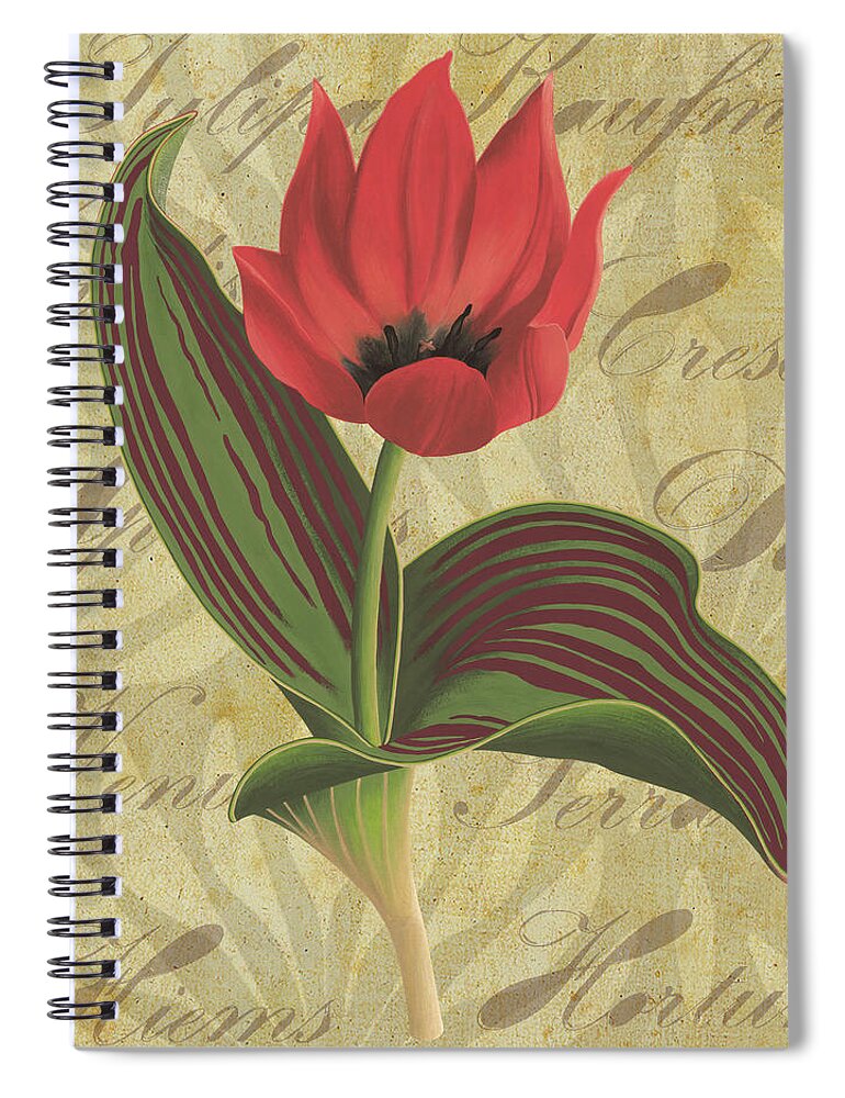 Tulip Spiral Notebook featuring the painting Tulipa Kaufmanniana Winter by Nikita Coulombe