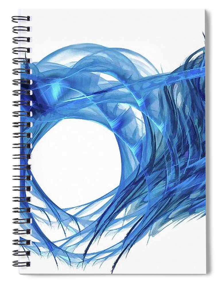 White Spiral Notebook featuring the digital art Tunnel Vision Dark Blue by Don Northup