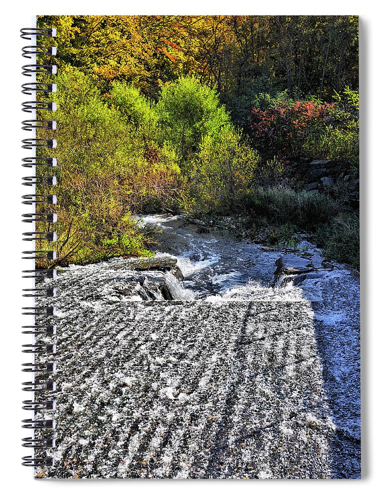 Autumn Spiral Notebook featuring the photograph Turning Leaves Flowing Water by Luke Moore