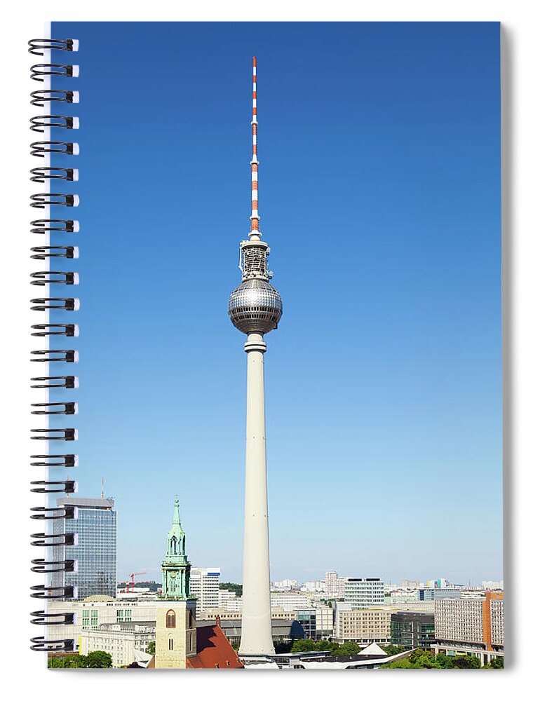 Alexanderplatz Spiral Notebook featuring the photograph Tv Tower In Berlin, Germany by Tomml