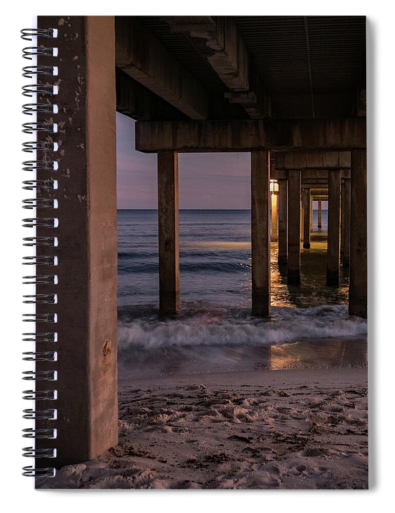 Alabama Spiral Notebook featuring the photograph Twilight at the Pier by Jean Noren