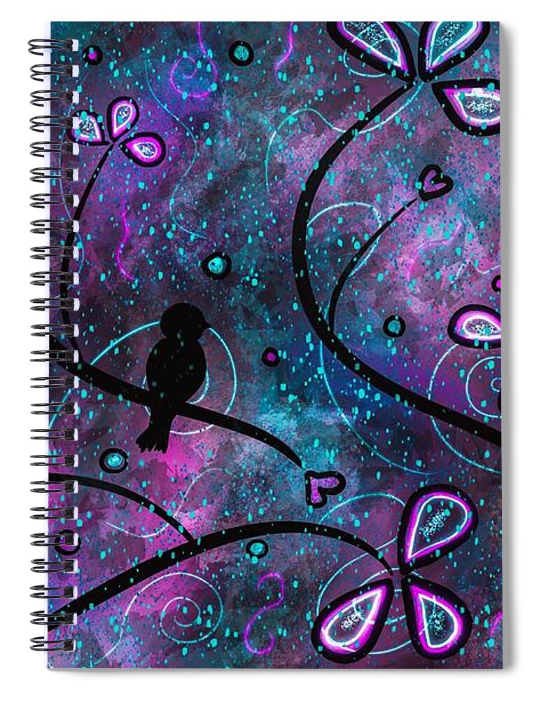 Valentine Spiral Notebook featuring the digital art Twilight Love by Laurie's Intuitive