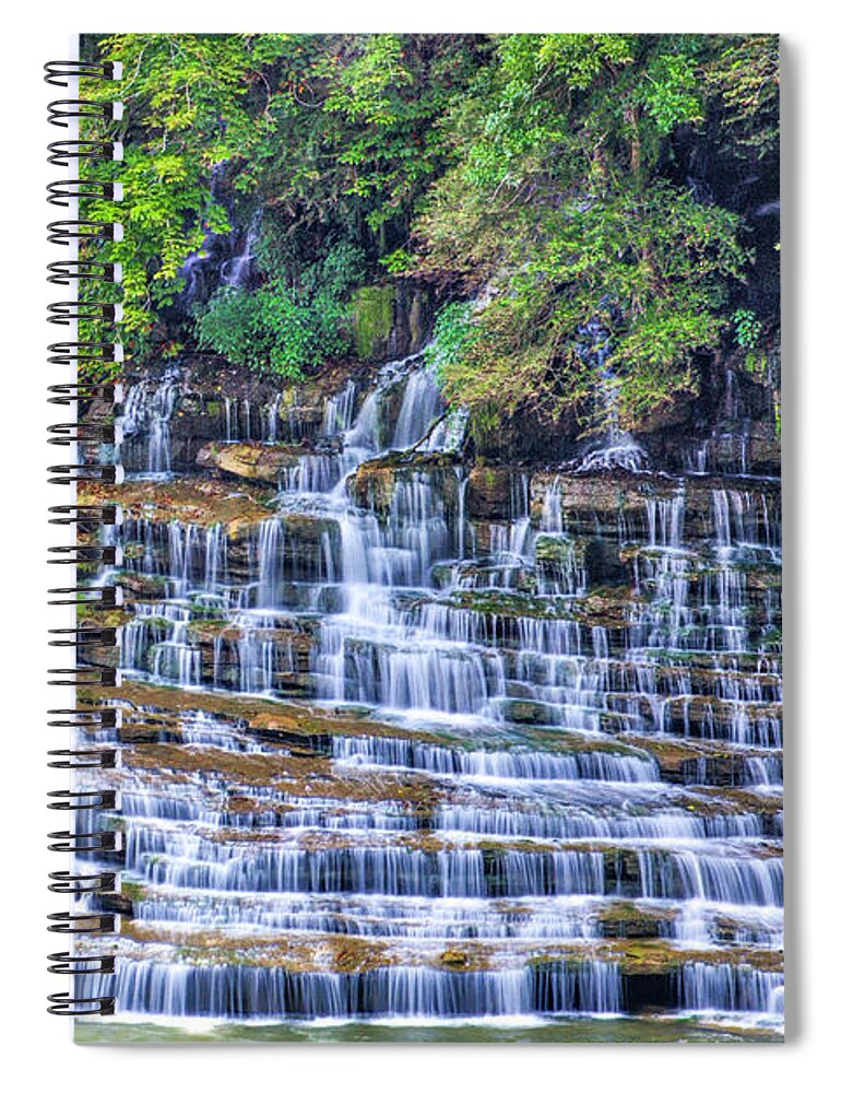 Art Prints Spiral Notebook featuring the photograph Twin Falls Cascade by Nunweiler Photography