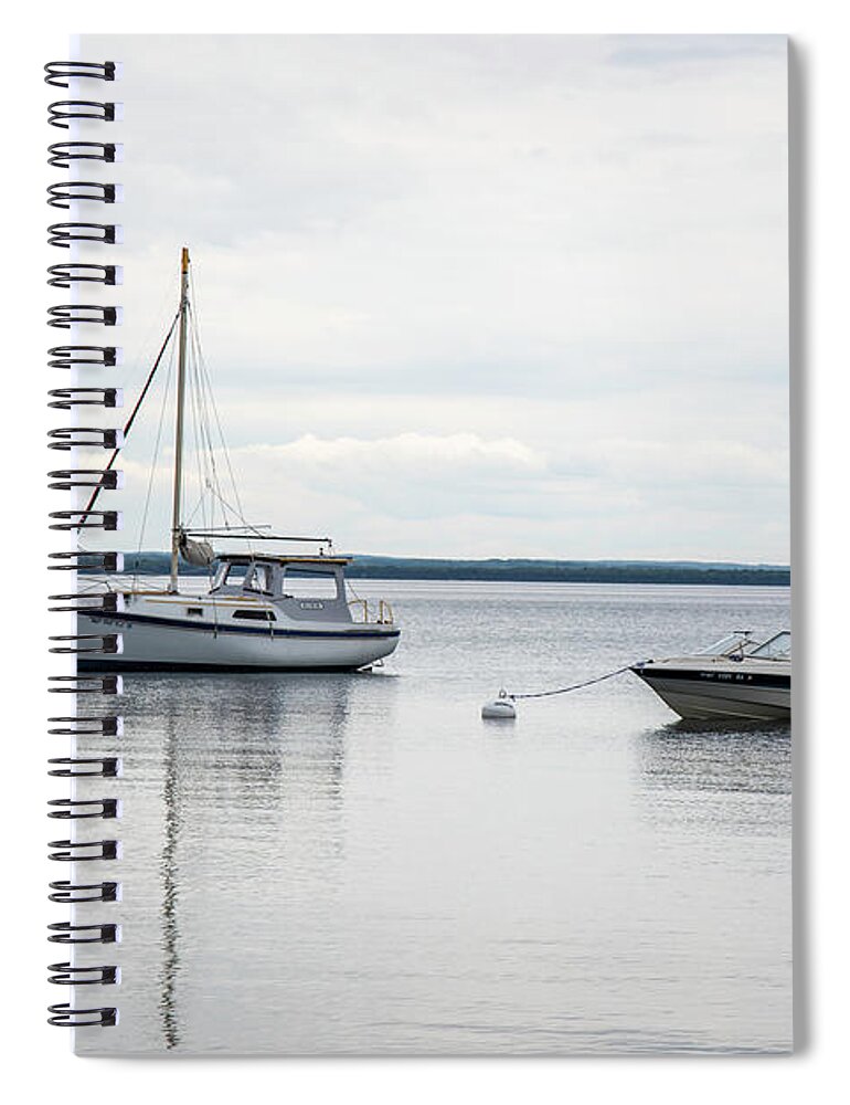 Grand Traverse Bay Spiral Notebook featuring the photograph Two Baots Grand Traverse Bay Michigan by John McGraw
