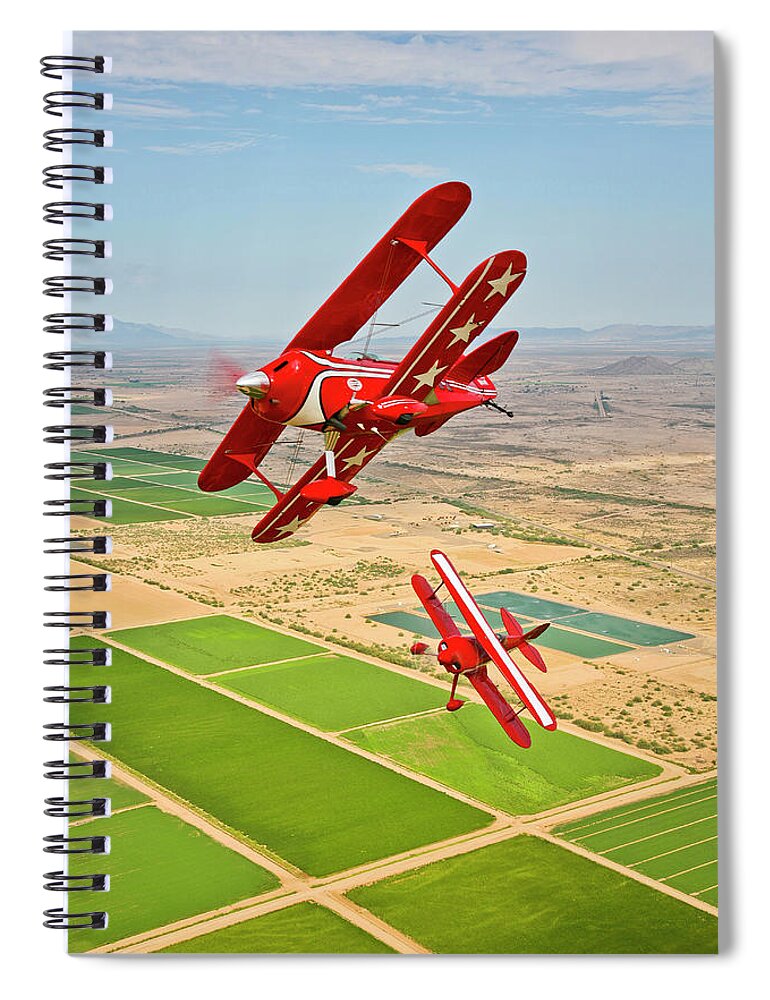 Scenics Spiral Notebook featuring the photograph Two Pitts Special S-2a Aerobatic by Scott Germain/stocktrek Images