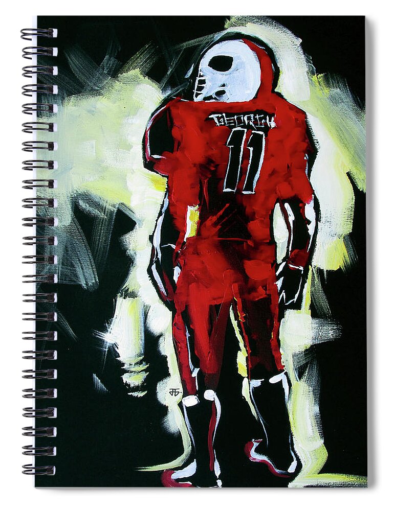 Uga Football Spiral Notebook featuring the painting UGA Thoughts by John Gholson