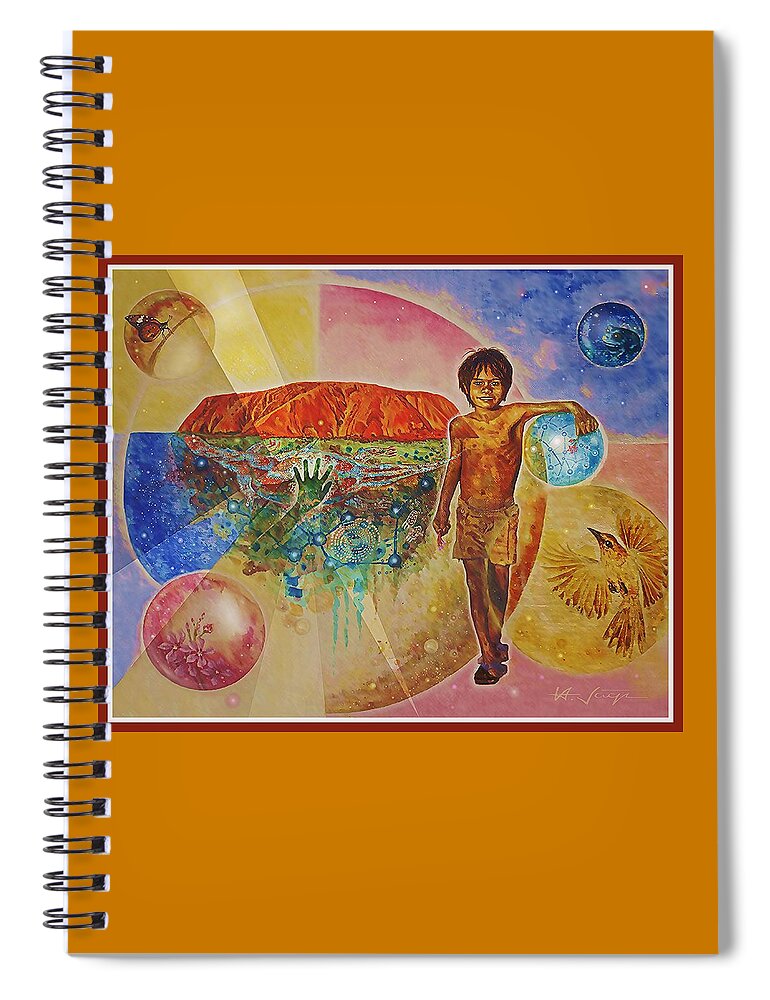 Uluru Spiral Notebook featuring the painting Uluru Dreaming by Hartmut Jager