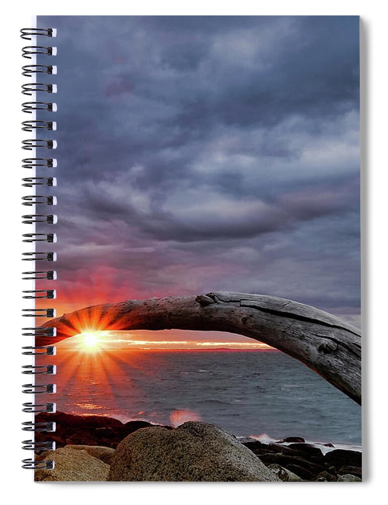Halibut Pt Spiral Notebook featuring the photograph Under the Arch, Sunset by Michael Hubley