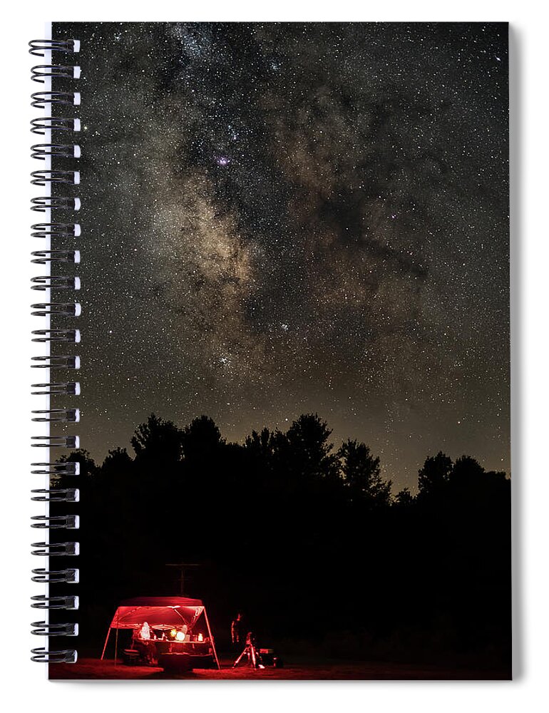 Milky Way Spiral Notebook featuring the photograph Under the Cosmos by Arthur Oleary