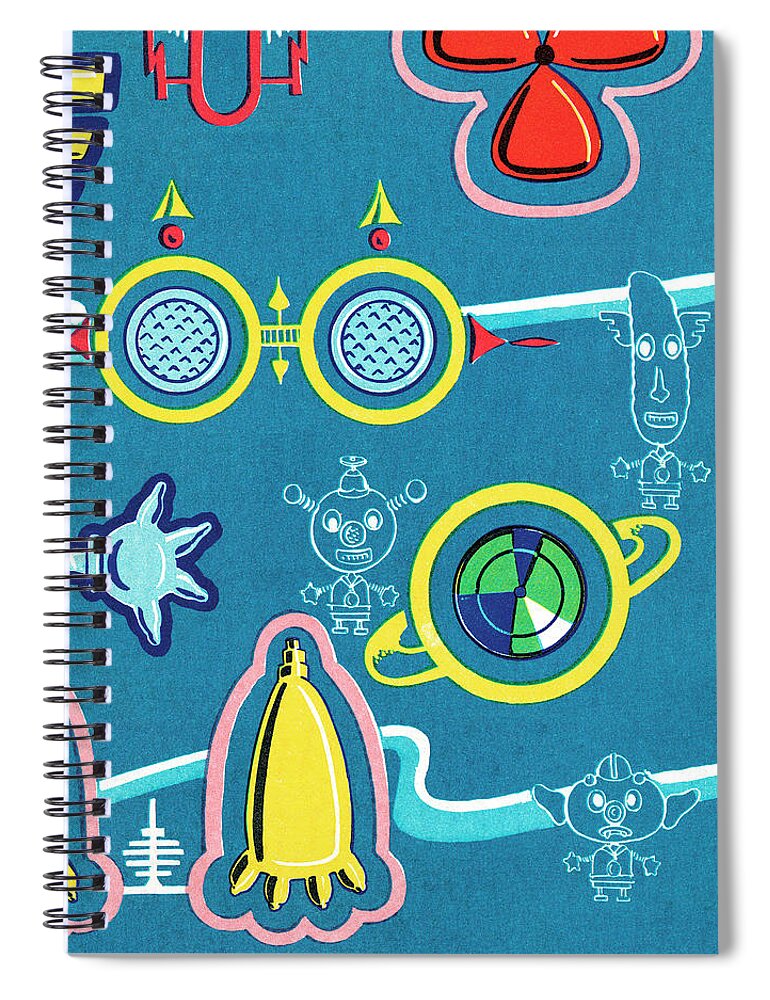 Abstract Spiral Notebook featuring the drawing Undersea pattern by CSA Images