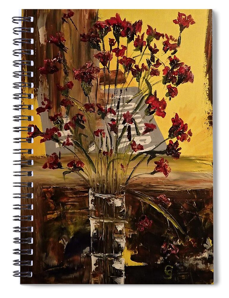 Unexpected Flowers Spiral Notebook featuring the painting Unexpected Flowers      7 19 by Cheryl Nancy Ann Gordon