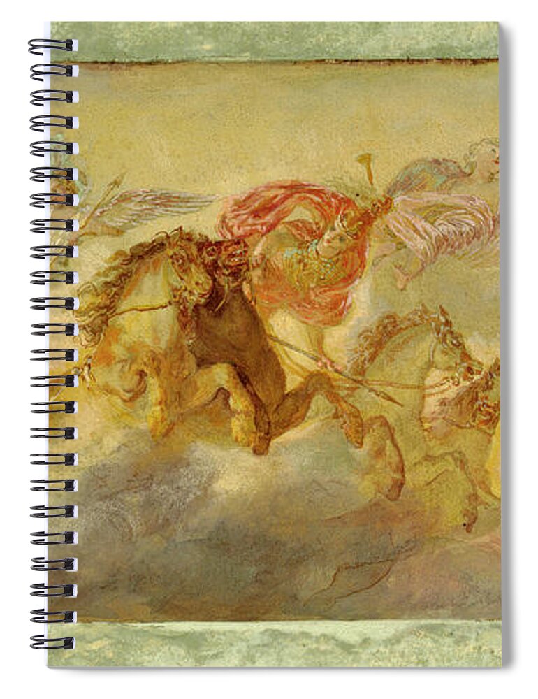  Spiral Notebook featuring the drawing Unidentified Ceiling Design by George Herzog