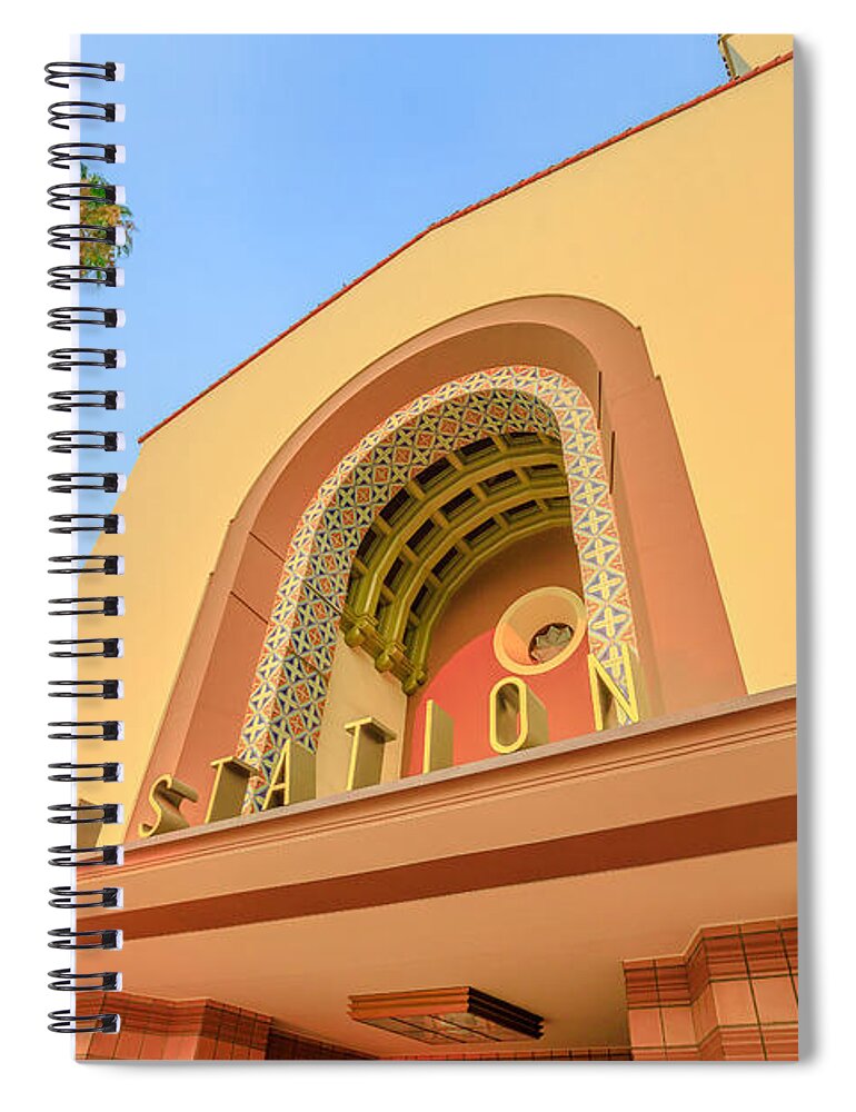 Los Angeles Spiral Notebook featuring the photograph Union Station Los Angeles by Benny Marty