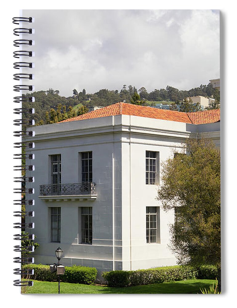 Wingsdomain Spiral Notebook featuring the photograph University of California at Berkeley Sproul Plaza and Sather Tower Campanile DSC6923 by Wingsdomain Art and Photography