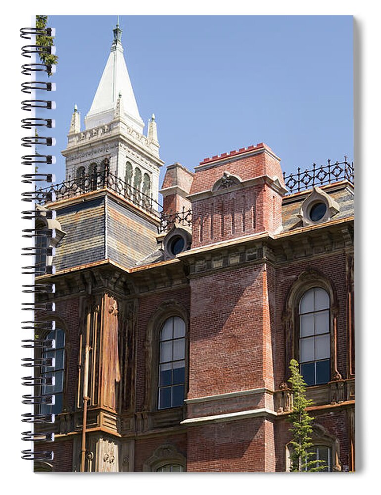 Wingsdomain Spiral Notebook featuring the photograph University of California Berkeley Historic South Hall School of Information DSC6932 by Wingsdomain Art and Photography
