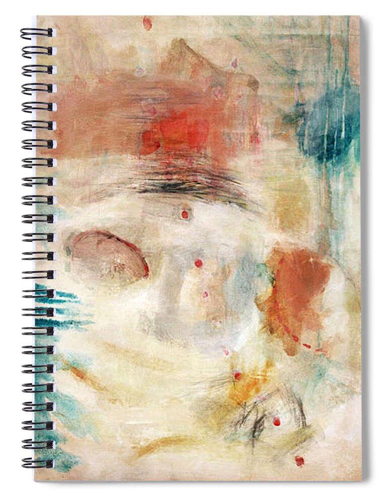 White Spiral Notebook featuring the painting Untitled #24 by Janet Zoya