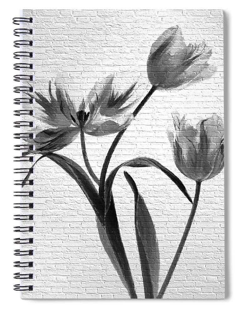 Contemporary Spiral Notebook featuring the photograph Urban Tulips by Karen Jensen
