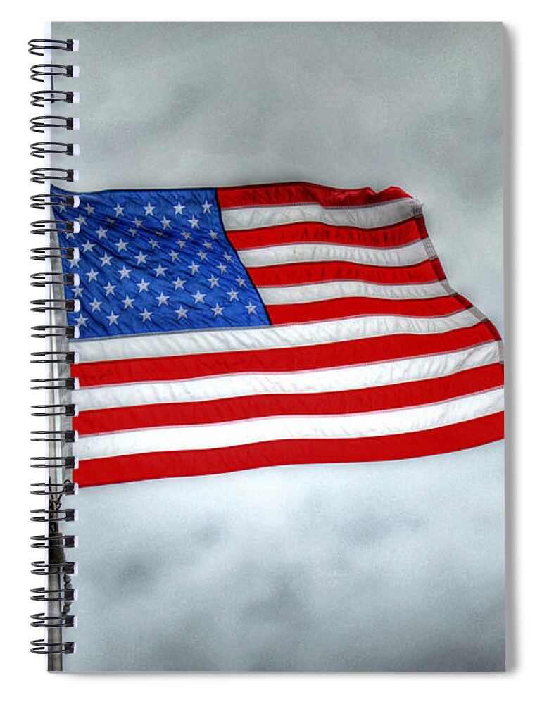 Us Flag Spiral Notebook featuring the photograph U.S. Flag by Debra Kewley