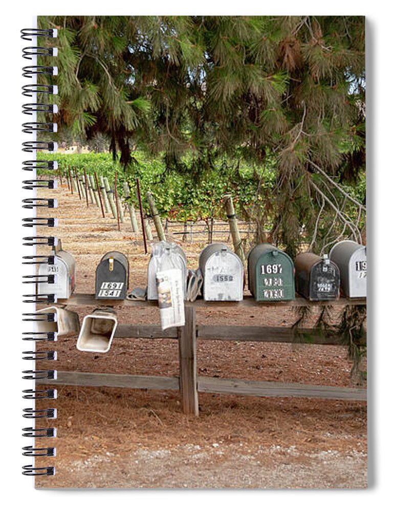 Us Mail Spiral Notebook featuring the photograph US Mail Boxes by Michael Hope