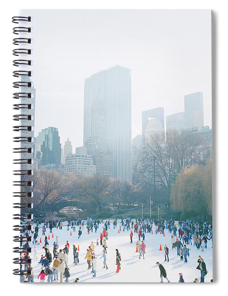 Central Park Spiral Notebook featuring the photograph Usa, New York, Central Park, People On by Devon Strong