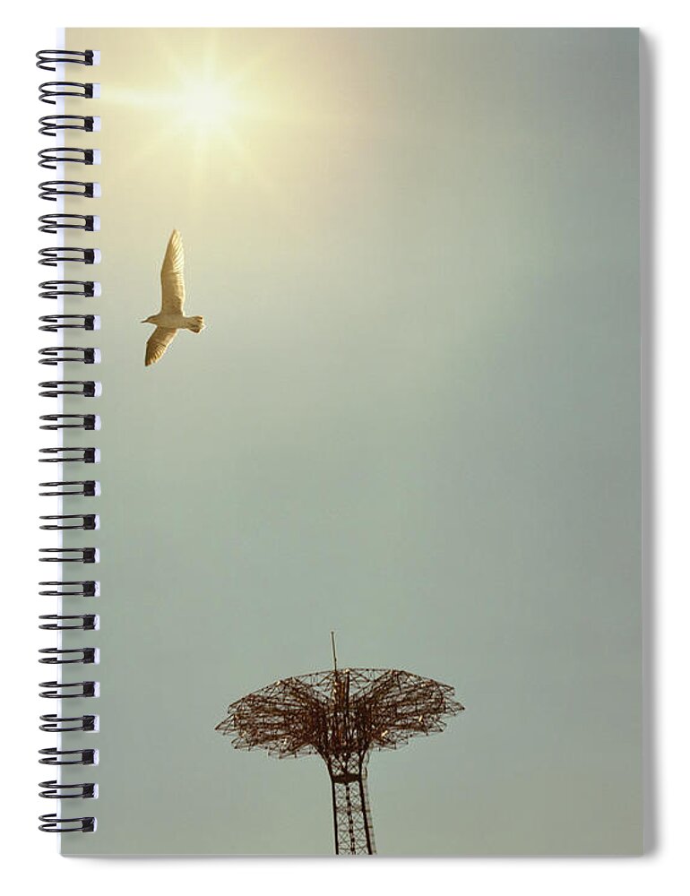2005 Spiral Notebook featuring the photograph Usa, New York, Coney Island Amusement by David Lees