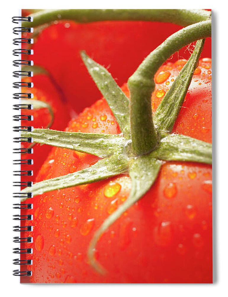 White Background Spiral Notebook featuring the photograph Usa, Utah, Lehi, Fresh Tomatoes With by Mike Kemp