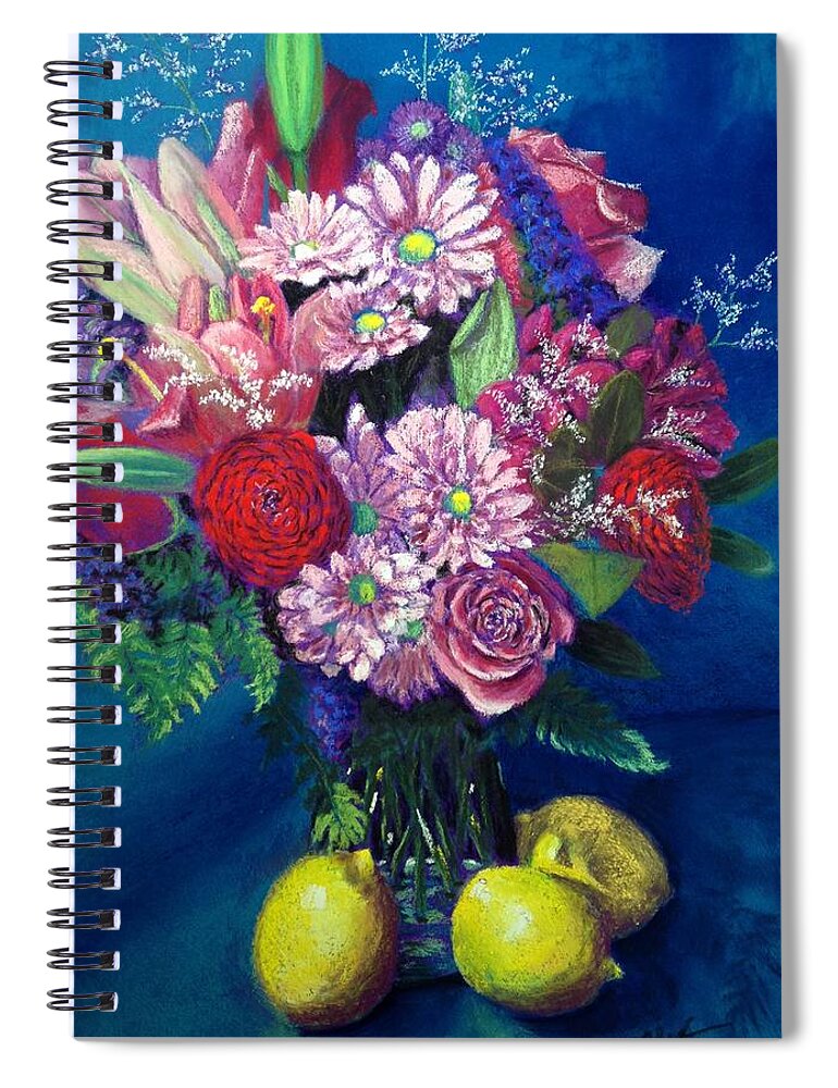 Floral Spiral Notebook featuring the pastel Valentine Bouquet by Jan Chesler