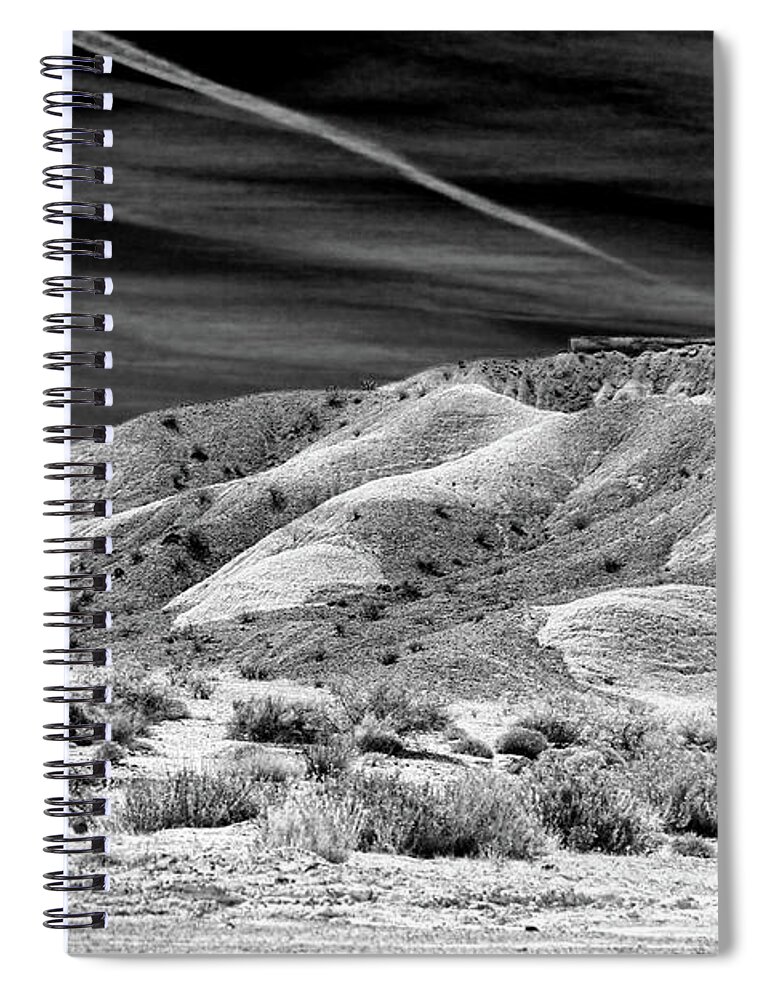 Valley Of Fire Spiral Notebook featuring the photograph Valley of Fire Black White Nevada by Chuck Kuhn