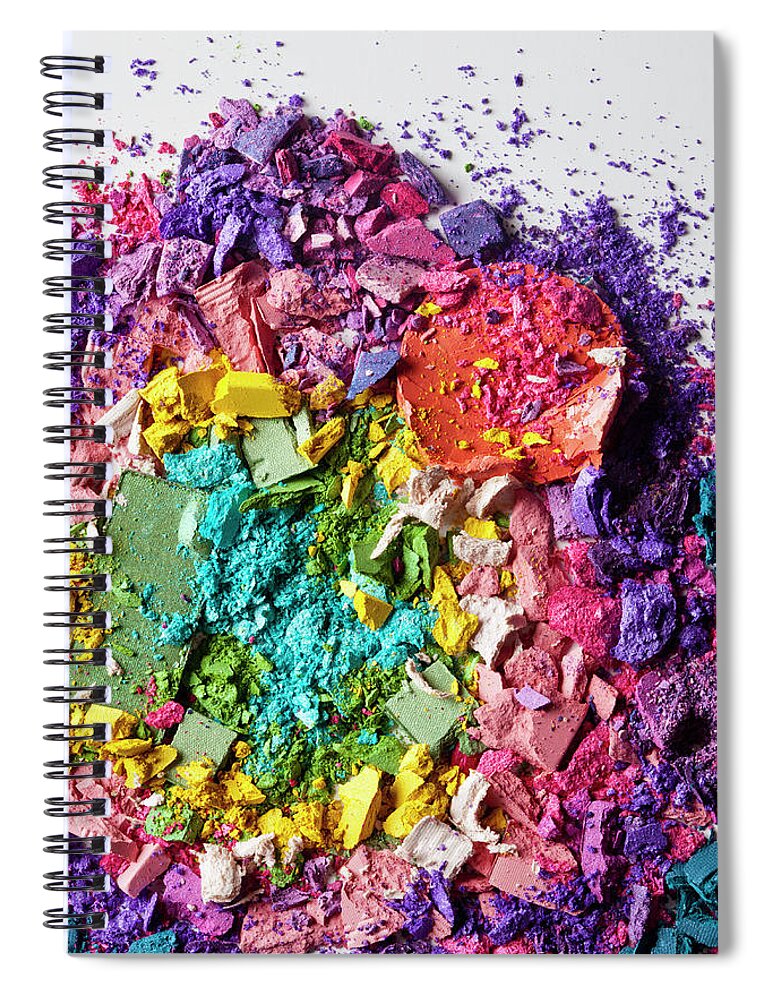 Heap Spiral Notebook featuring the photograph Various Crushed Up Make-up Powder by Larry Washburn
