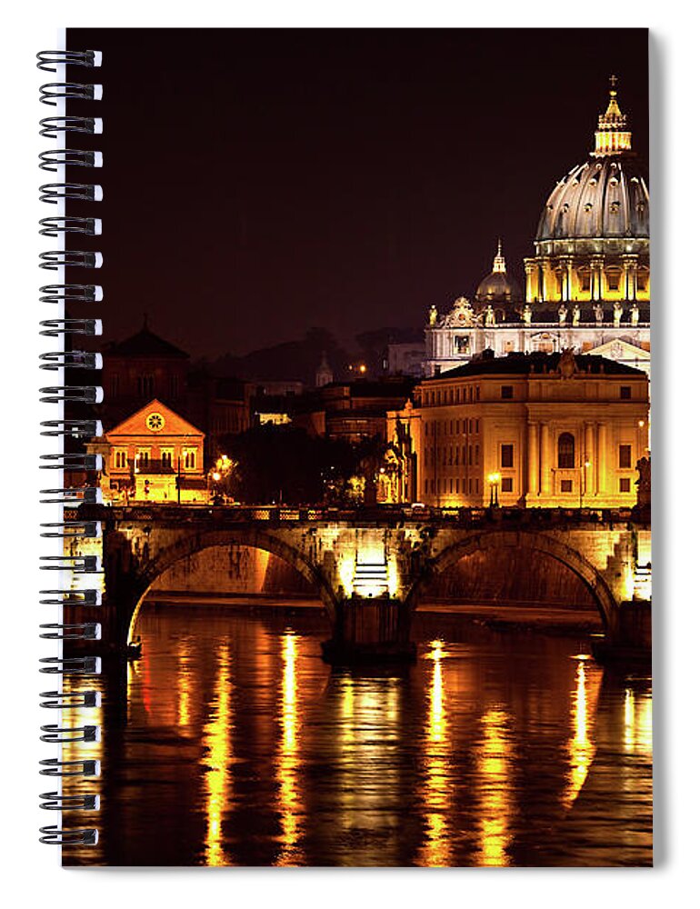 State Of The Vatican City Spiral Notebook featuring the photograph Vatican City At Dusk by © Bernard Tan. All Rights Reserved.