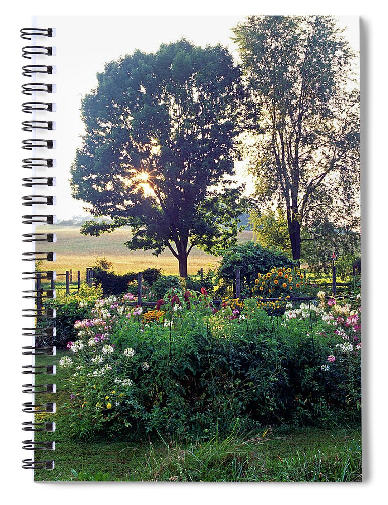 Tranquility Spiral Notebook featuring the photograph Vegatable + Flower Garden In New Jersey by Richard Felber