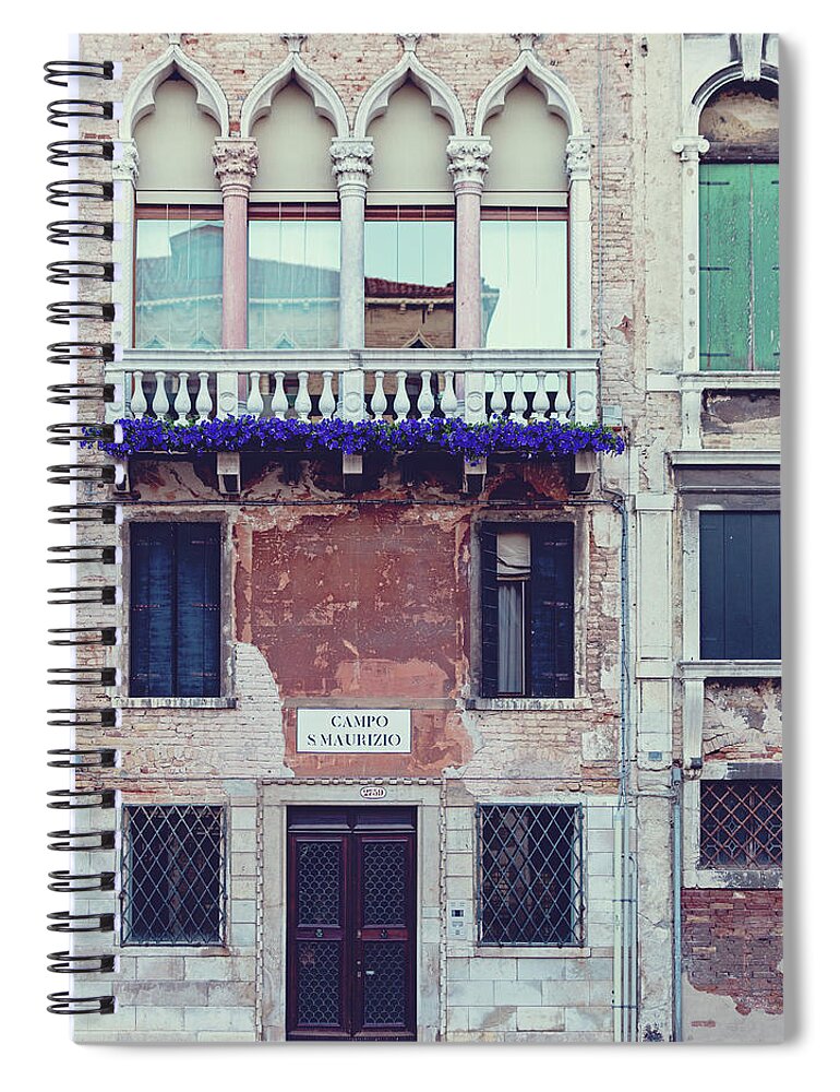 Venice Spiral Notebook featuring the photograph Venetian Doors - Campo San Maurizio by Melanie Alexandra Price