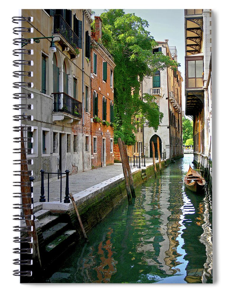 Arch Spiral Notebook featuring the photograph Venice In Oil Pastel by Ellen Van Bodegom
