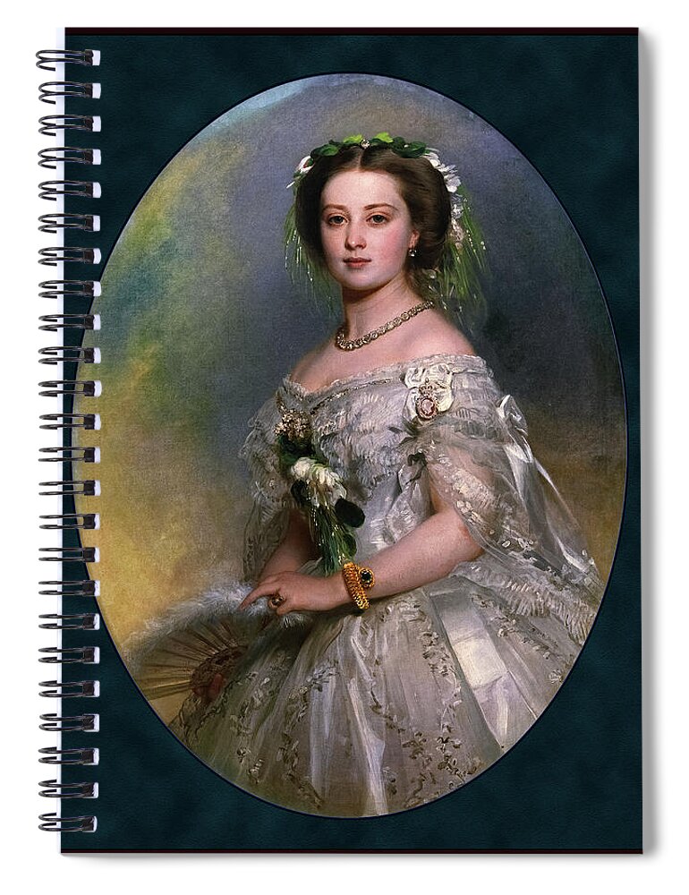 Victoria Princess Royal Spiral Notebook featuring the digital art Victoria Princess Royal by Franz Xaver Winterhalter by Xzendor7