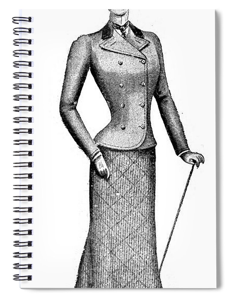Headwear Spiral Notebook featuring the digital art Victorian Fashion by Duncan1890